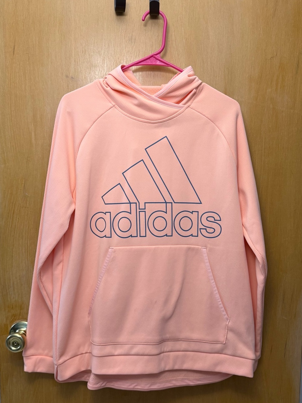 adidas Women's Peach Cowl Neck Hoodie with Logo